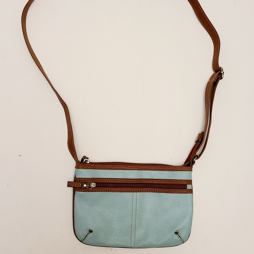 Small Croft & Barrow Teal and Brown Shoulder Purse Bag